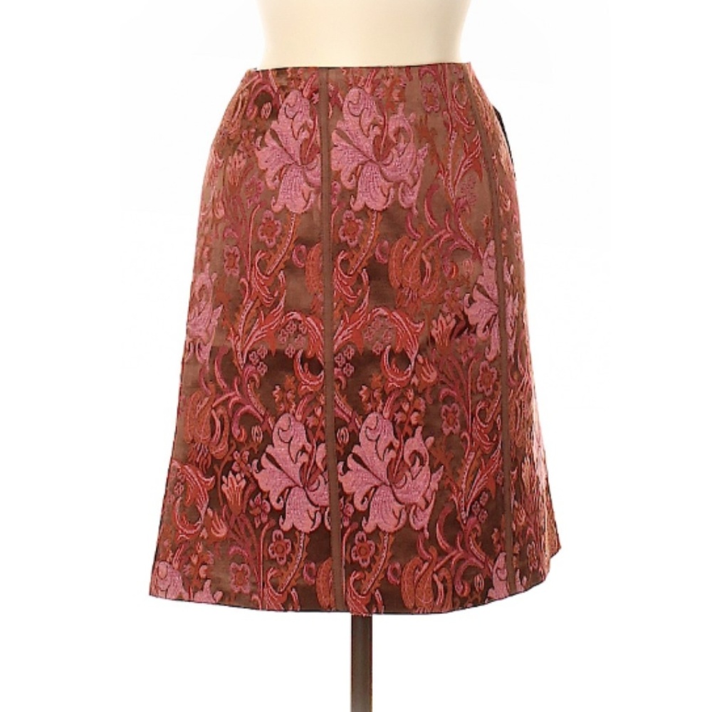 F. L. Malik Floral Brocade Skirt